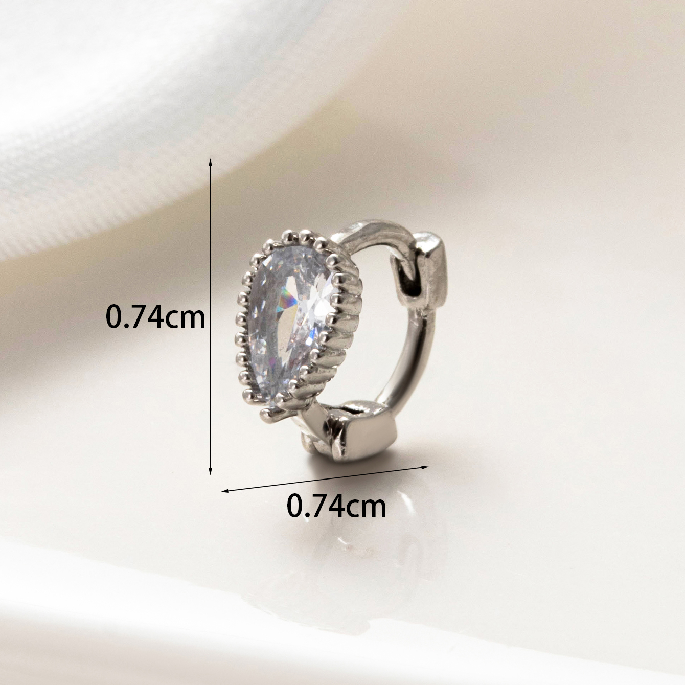 1 Piece Simple Series Simple Droplet Copper   Gold Color Material Zircon Women's Hoop Earrings 